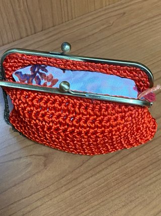 Bolso de fiesta crochet rojo