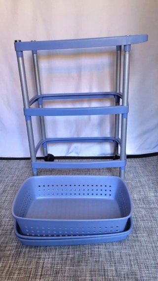 Carrito Auxiliar Azul Claro 3 Niveles