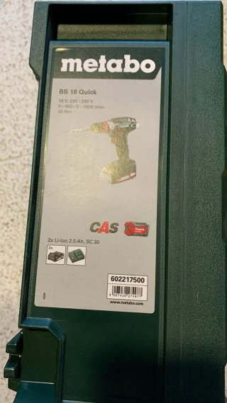 Atornillador Metabo 18V 2.0Ah