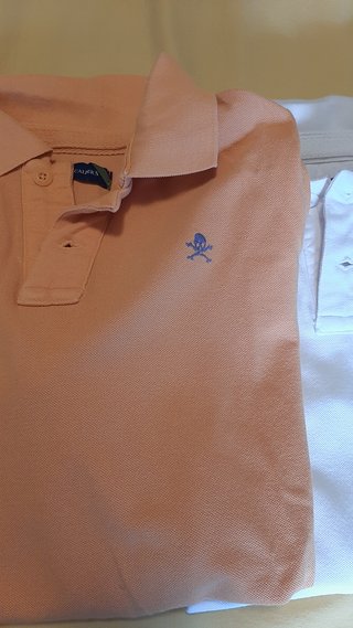 2 Polos Scalpers Hombre Naranja y Blanco