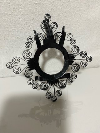 Almirez con soporte de forja