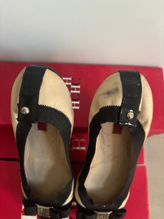 Bailarinas CH Talla 38 Beige y Negro