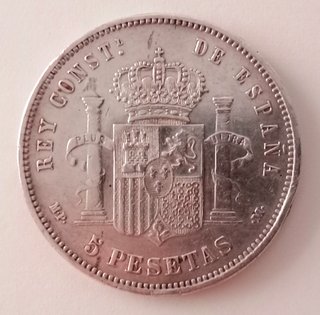 2 Monedas Plata 5 Ptas Alfonso XII y XIII España