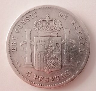 2 Monedas Plata 5 Ptas Alfonso XII y XIII España