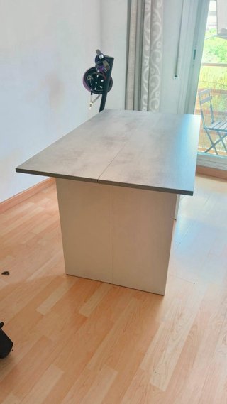 Tavolo consolle in pietra e legno