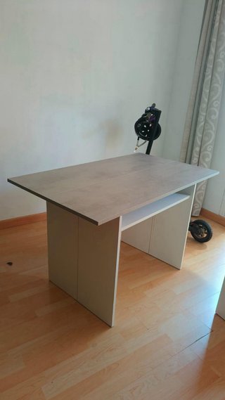 Tavolo consolle in pietra e legno