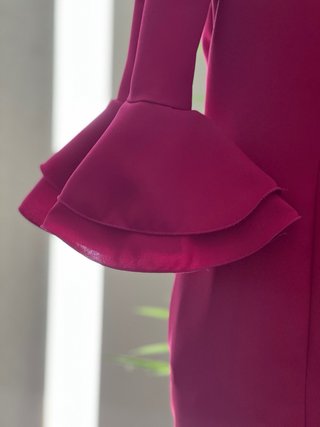 Traje de flamenca buganvilla con volantes