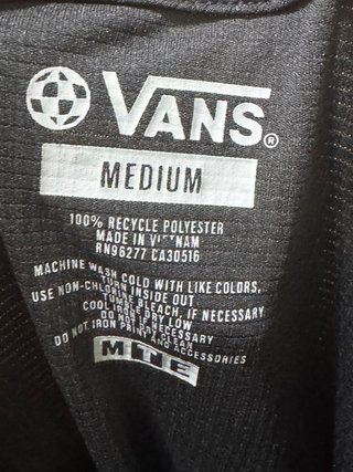 Camiseta Térmica Vans Negra Talla M
