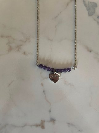 Collana S'Agapõ con cuore e pietre viola