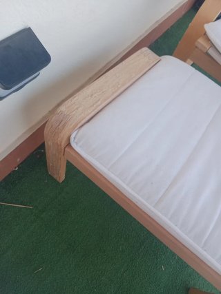2 Sillas de Jardín + mesita/reposapies Ikea Madera