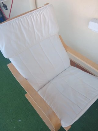 2 Sillas de Jardín + mesita/reposapies Ikea Madera