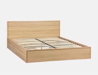 Cama 135cm madera roble con 4 cajones