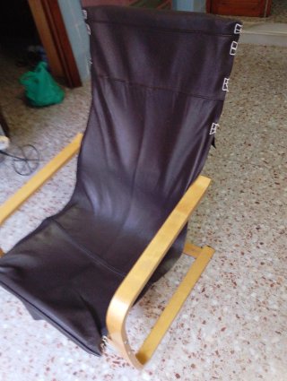 Sillón Arsunda Ikea Piel y Madera