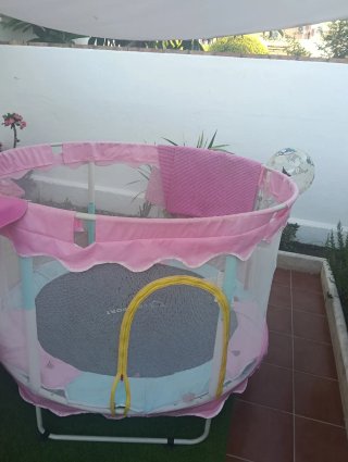 Trampolino elastico rosa per bambini