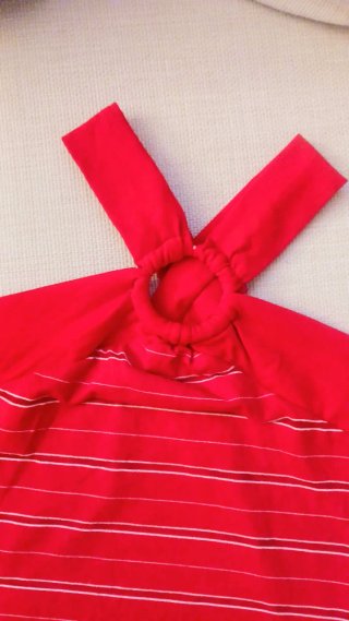 Top halter Y2K righe rosse tg S