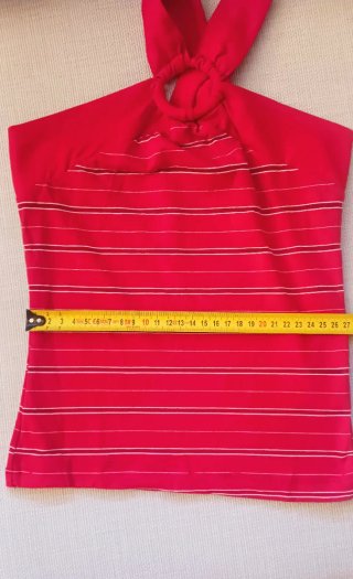 Top halter Y2K righe rosse tg S