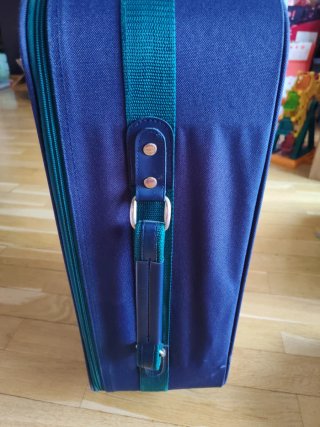 Maleta de viaje  azul y verde 35 x 56 x 22