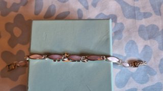 Pulsera Plata y Piedra Rosa