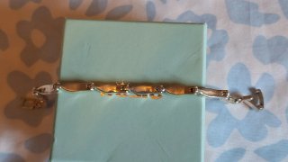 Pulsera Plata y Piedra Rosa