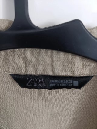 Vestido verde militar con bolsillos talla M Zara