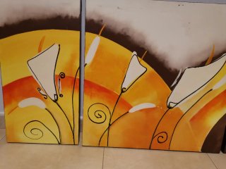 Cuadro Tríptico lienzo Abstracto