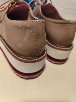 Zapatos Zara Woman Talla 35 Beige/Rojo