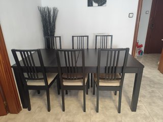 Mesa extensible + 6 sillas comedor