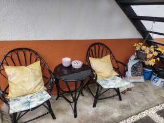 Conjunto mesa y 2 sillas jardín