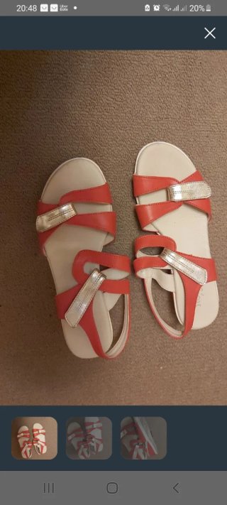 Sandalias rojas y plateadas talla 38