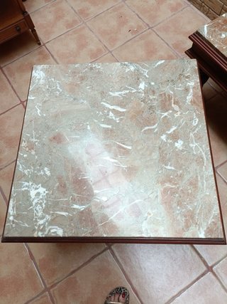 Conjunto dos mesas de centro con su espejo, marmol