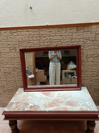 Conjunto dos mesas de centro con su espejo, marmol