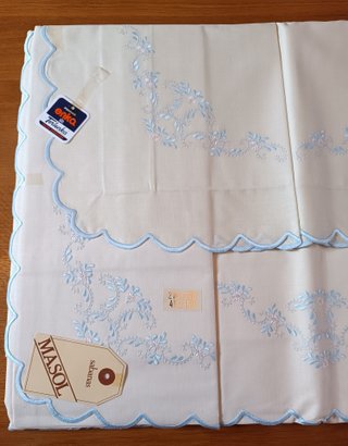 Juego de sábanas bordadas Vintage Terlenka