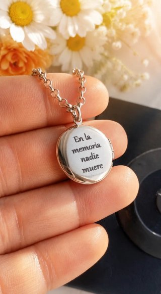 Relicario Acero Plata Personalizado Foto