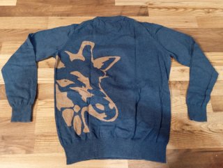 Jersey Azul Algodón y Cashmere. UNISEX