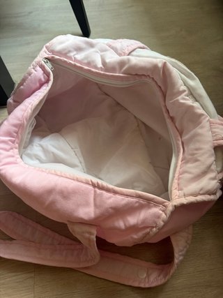 Bolsa de bebé rosa con osito