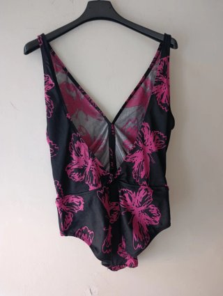 Costume intero YSL vintage farfalle rosa nero