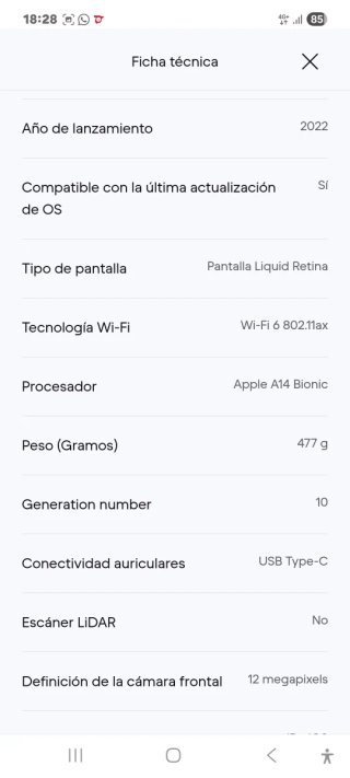 Apple iPad 10.9 (2022, A14 series)