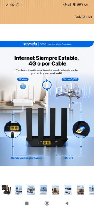 Router Tenda 4G LTE N300 Wi-Fi