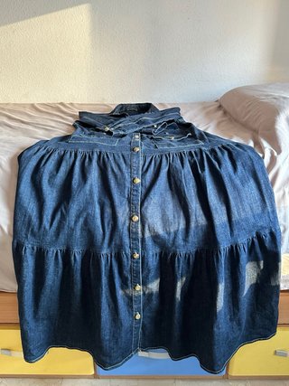 Vestido largo vaquero con cinturón