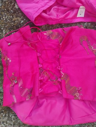 Vestido fiesta rosa señora