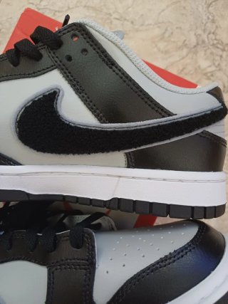 Nike Dunk Low Chenille Swoosh Black Grey