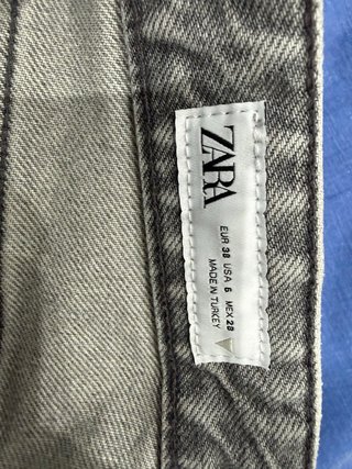 Jeans Zara Tiro Alto Wide Leg Grises