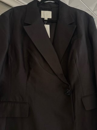 Blazer Largo H&M Negro Talla XL