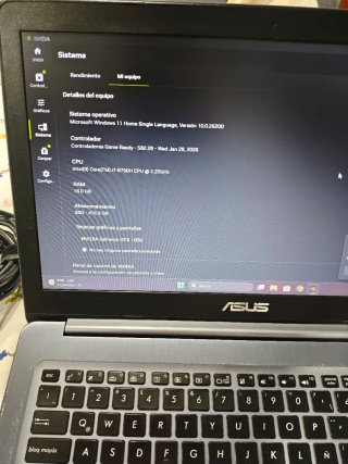 Portátil ASUS i7 GTX 1050 4GB
