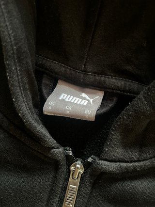 Sudadera Puma Negra con Rayas Blancas