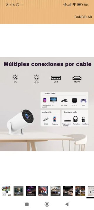 Proyector portátil 4k nuevo a estrenar