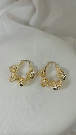 Aros Inspiración Grecia Chapado Oro 18 k 3 cm