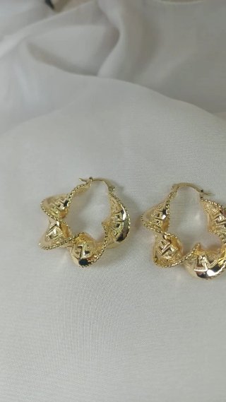 Aros Inspiración Grecia Chapado Oro 18 k 3 cm