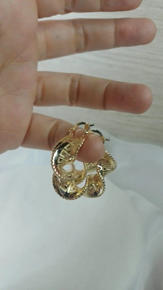 Aros Inspiración Grecia Chapado Oro 18 k 3 cm