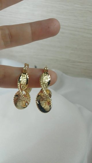 Aros Inspiración Grecia Chapado Oro 18 k 3 cm